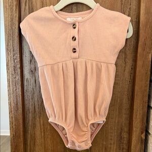 Petit Lem Pink Ribbed One Piece
